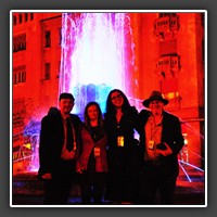 At Piata Victoriei, with Sam, Kaja, Bill and Marius (After the dinner in Lloyd's Restaurant)