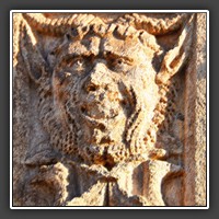Devilish decorative detail on the Protestant Church