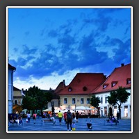 Blue hour, Sibiu, Piata Mare