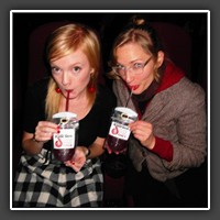 Real-life vampires... or Twilight fans drinking raspberry juice?