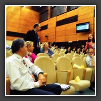 Question time; in the foreground: Brad Bushman