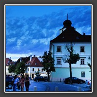 Blue hour, Sibiu, Piata Mica