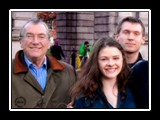 Detail of group photo: Robin McCaw, Sarah Mortell and Eoin O' Liatháin 