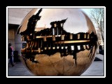 Globe Sculpture in front of the New Library at Trinity College